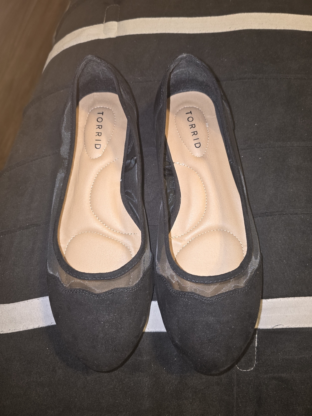 torrid Black Suede-Look Mesh Ballet Flats